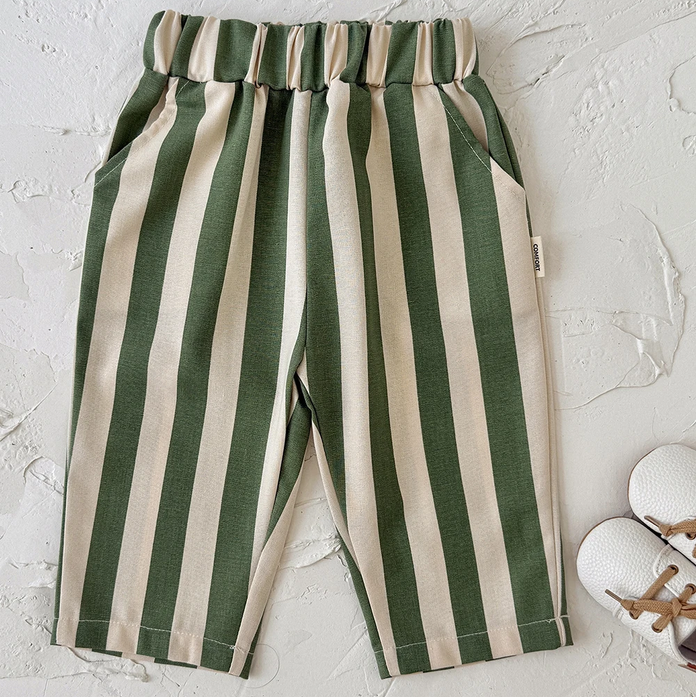 SoftStripe – Blødt og behageligt – babybukser med stribet mønster