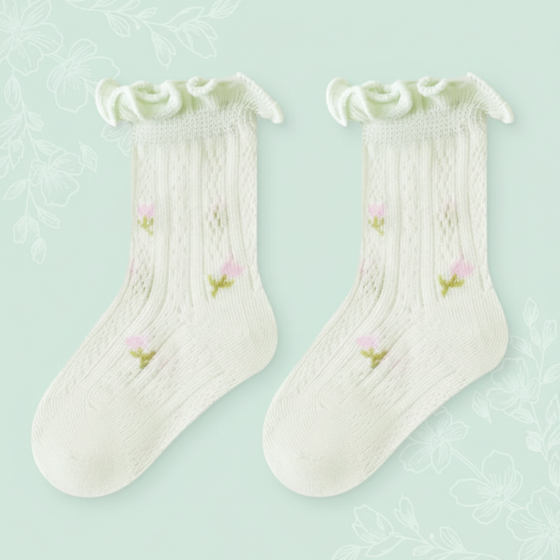 HappyToes – Farverige & søde – babysokker (sæt med 5)
