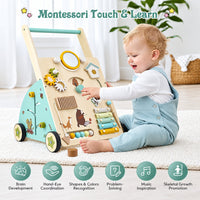 Thumbnail for WoodenSteps – Naturligt & lærerigt – Træ-løbevogn til babyer med legepaneler