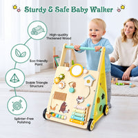 Thumbnail for WoodenSteps – Naturligt & lærerigt – Træ-løbevogn til babyer med legepaneler