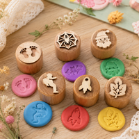 Thumbnail for WoodStamp – Montessori & Kreativt – 6 stk. leirstempler af træ