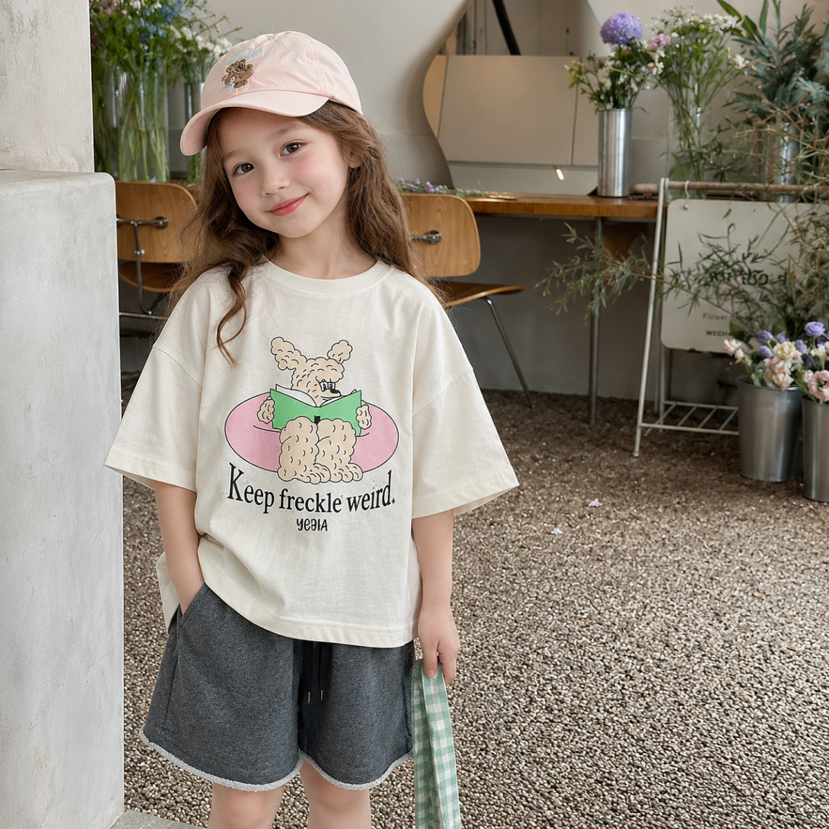 SunnyKids – Komfortabelt & sødt – Oversized T-shirt med tegneserieprint