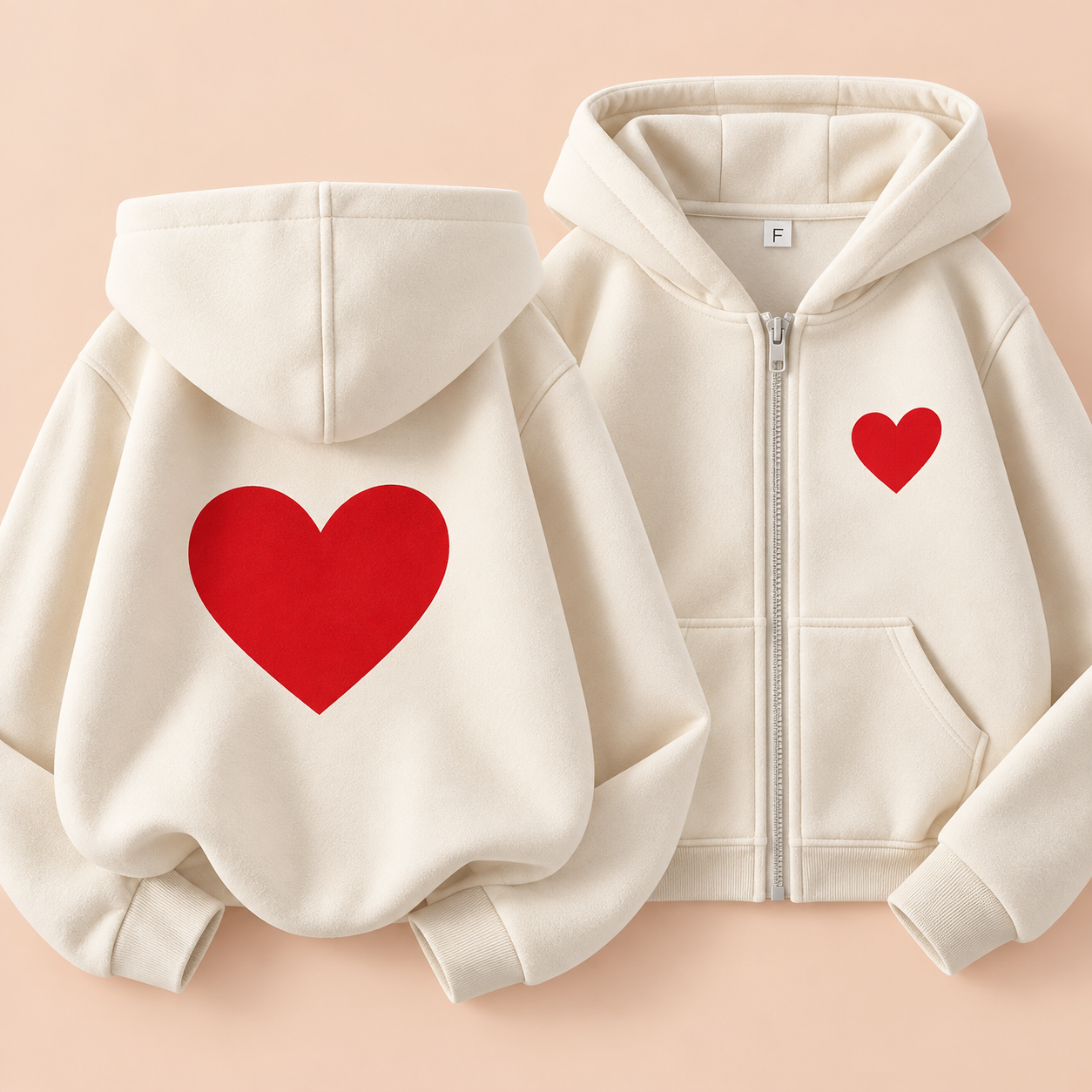 LittleLove – Blød & sød – Børnehættetrøje med hjerteprint