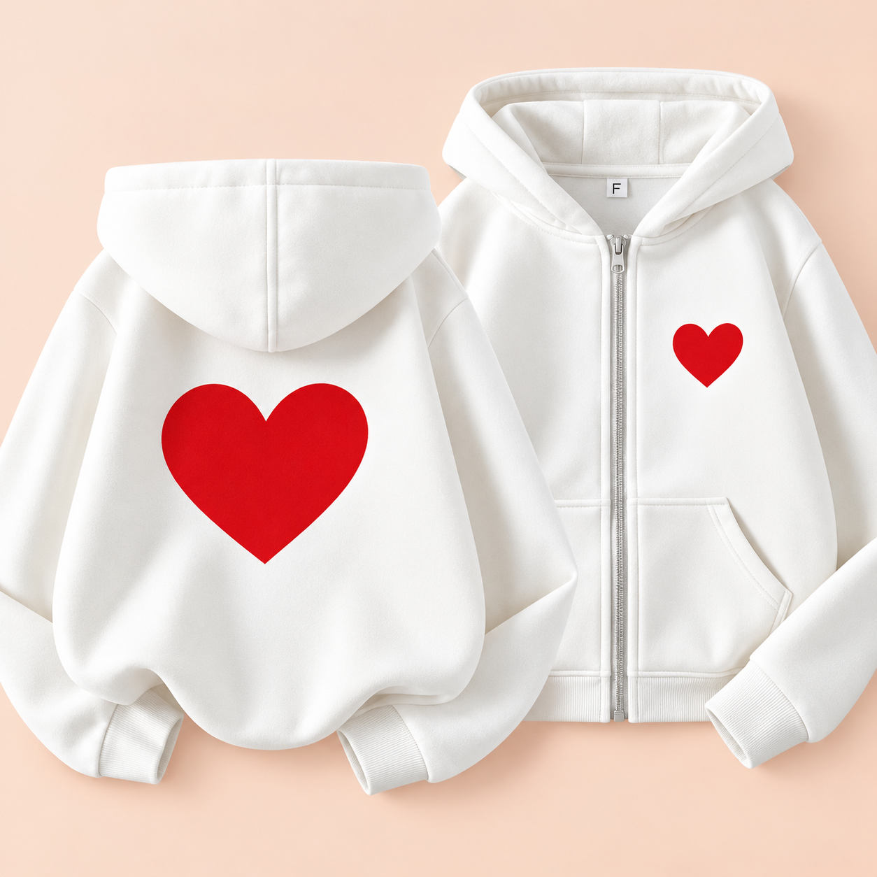 LittleLove – Blød & sød – Børnehættetrøje med hjerteprint