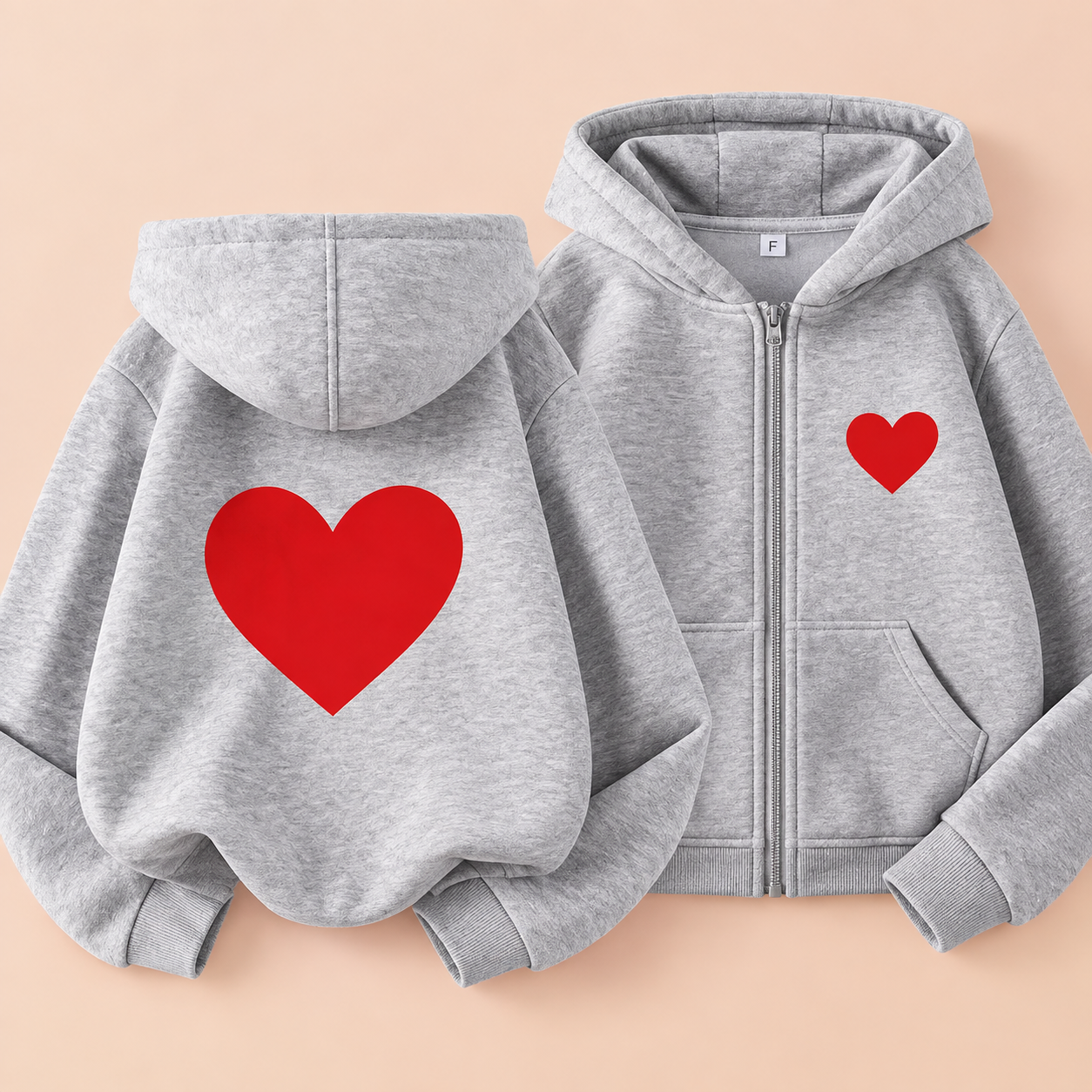 LittleLove – Blød & sød – Børnehættetrøje med hjerteprint