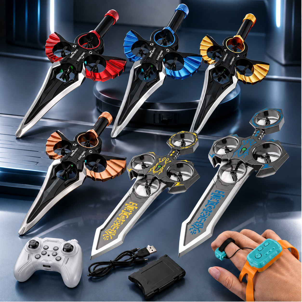 AirBlade – Legende & interaktivt – fjernstyret flyvende legetøj med sværddesign