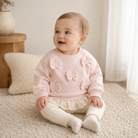 Thumbnail for LittleAngel – Blødt & stilfuldt – Babysæt med sweater og bukser med elastik