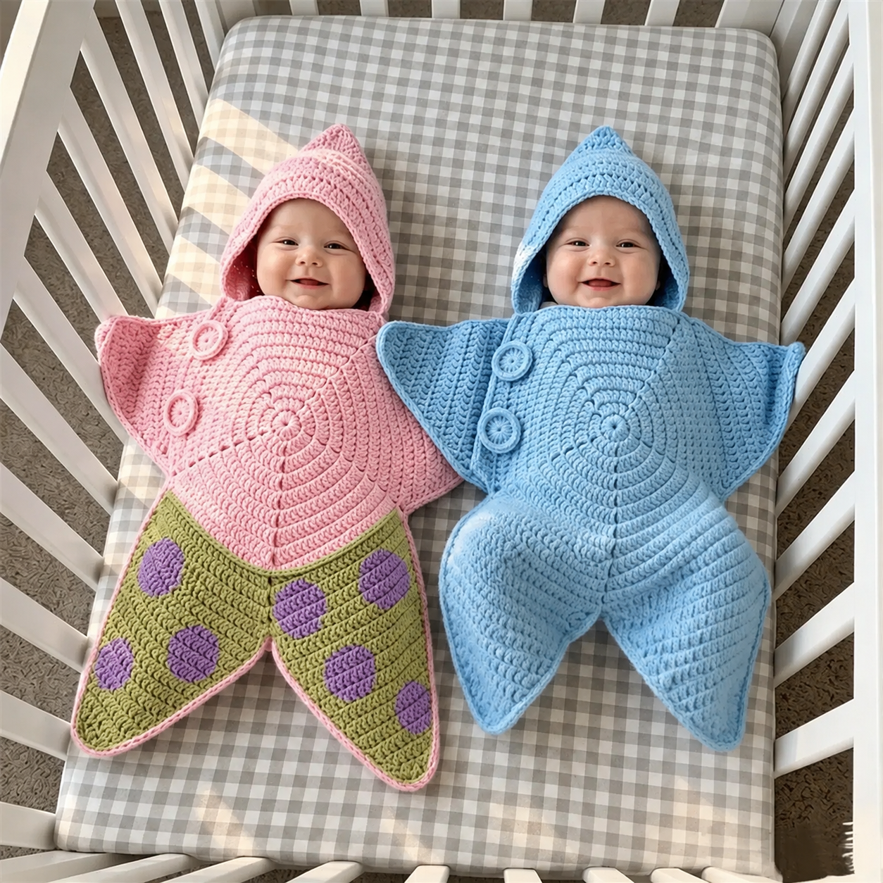 CozyStar – Blødt & håndlavet – Strikket baby-jumpsuit med stjerneformet mønster