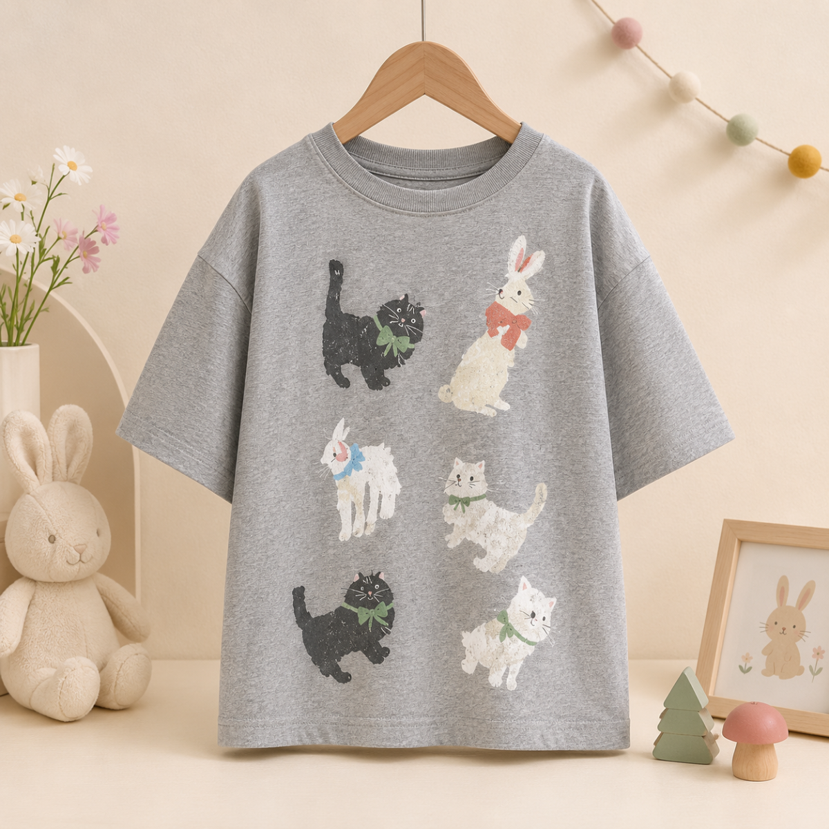 CatFun – Afslappet & legende – Oversized T-shirt med katteprint