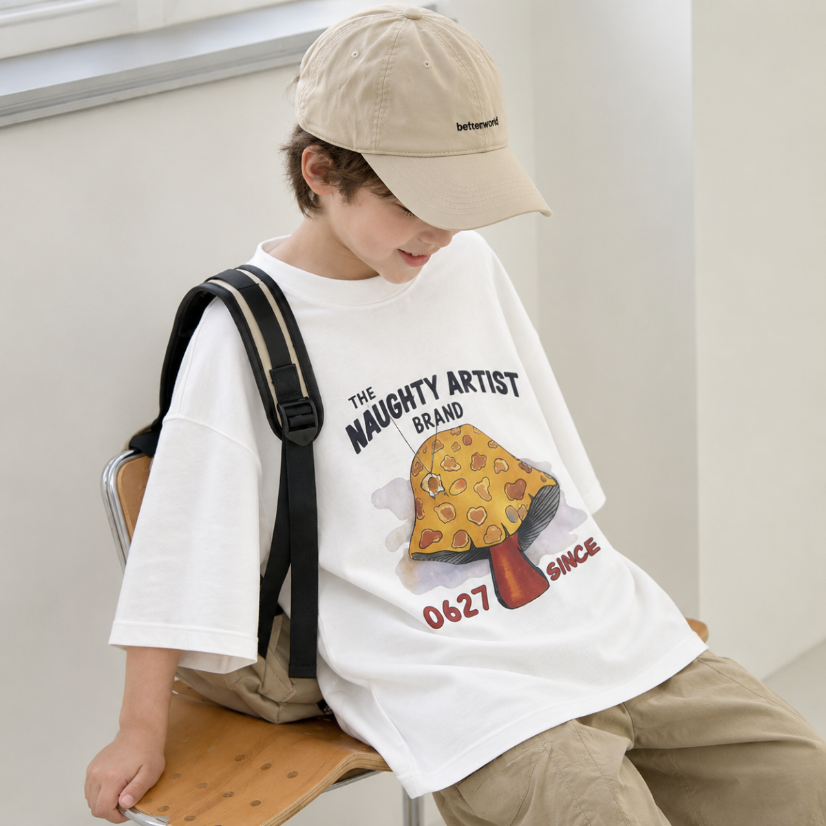 MushroomPlay – Casual & Streetwear – Oversized T-shirt med svampemotiv