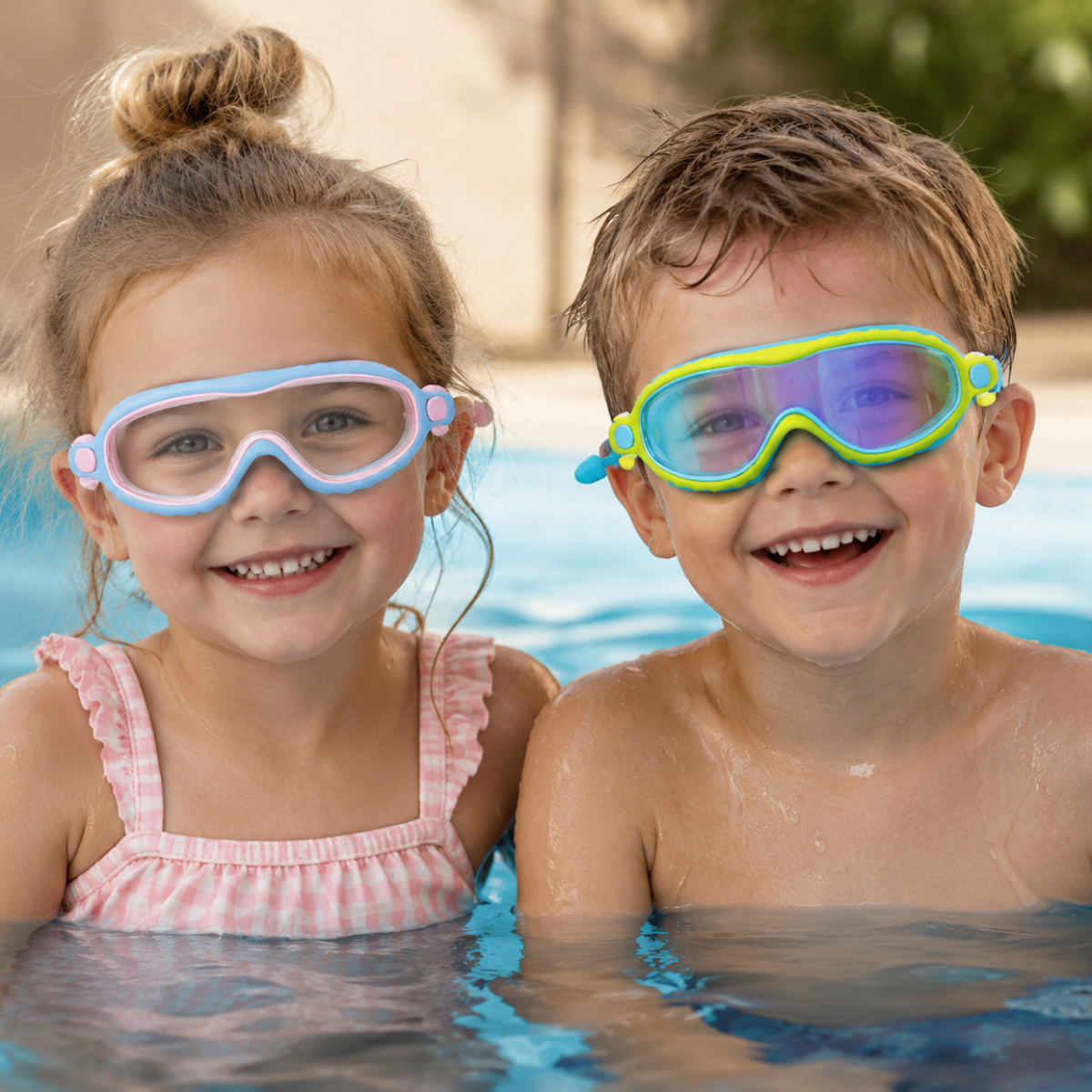 AquaVision – Justerbar antidug- og UV-beskyttelse – Svømmebriller i silikone med ørepropper
