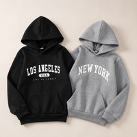 Thumbnail for MiniUrban – Hyggeligt & stilfuldt – Hættetrøje med Los Angeles/New York-print