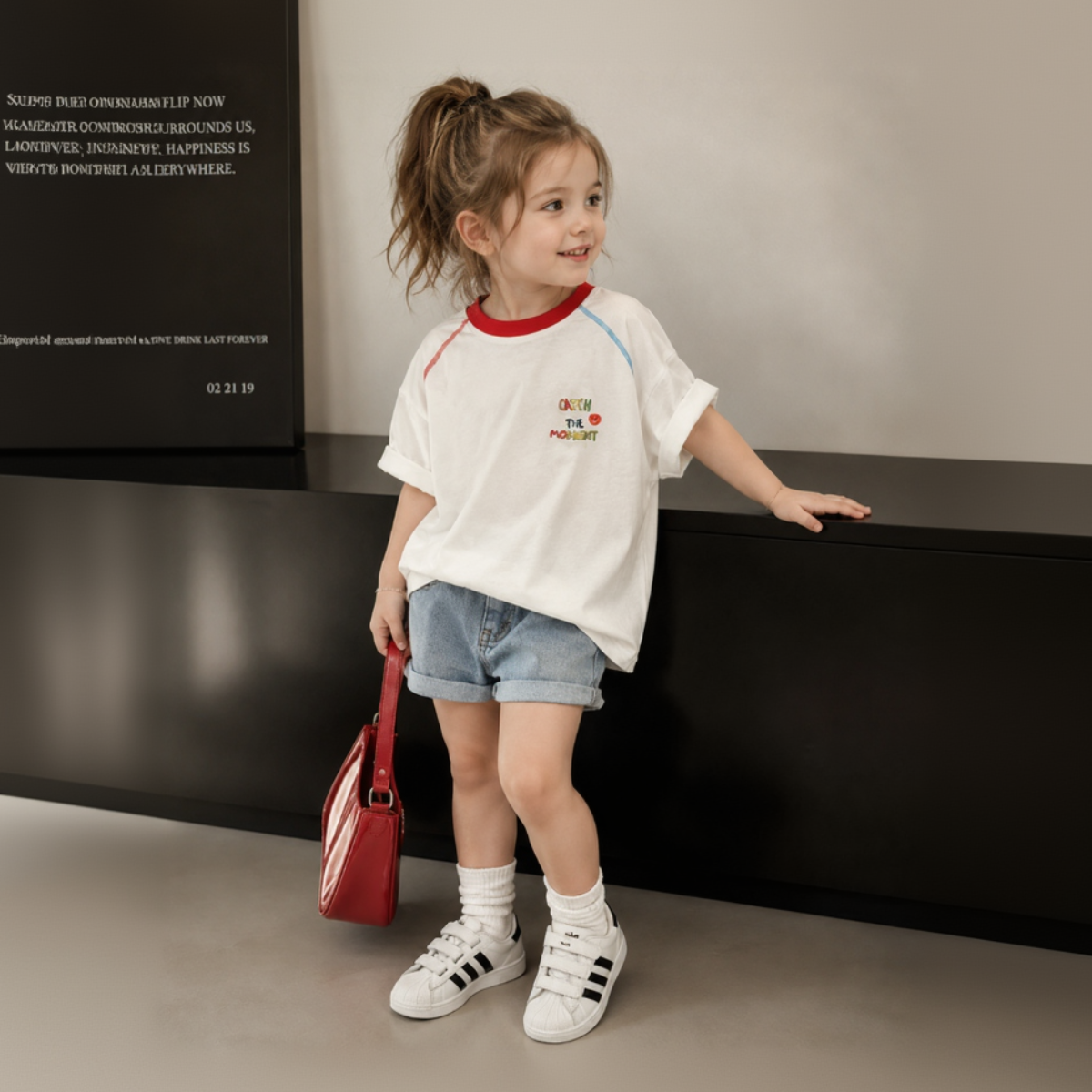 LittleVibe – Leg og kreativitet – Oversized T-shirt med farverig illustration