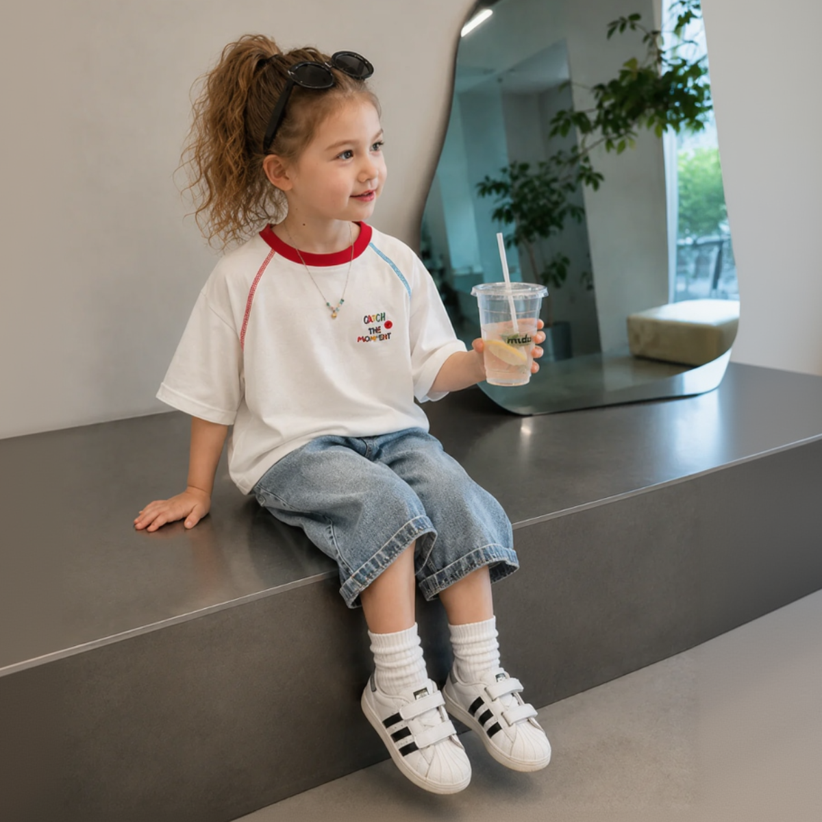 LittleVibe – Leg og kreativitet – Oversized T-shirt med farverig illustration