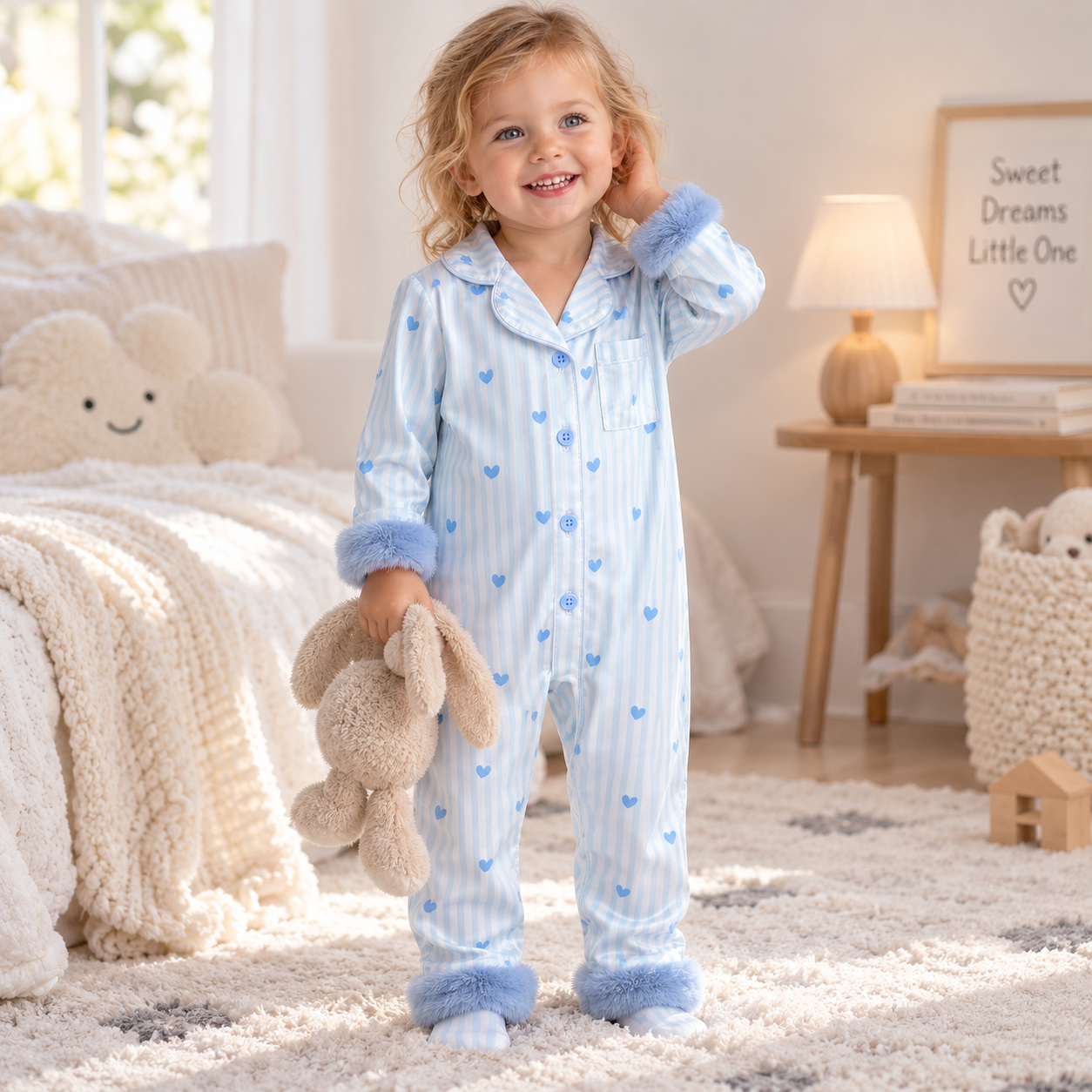 TinyLove – Blødt & varmt – Baby-jumpsuit med hjerteprint og plysdetaljer