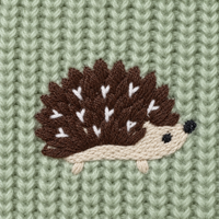 Thumbnail for CozyHedge – Blødt & varmt – Strikket baby-jumpsuit med pindsvin-print