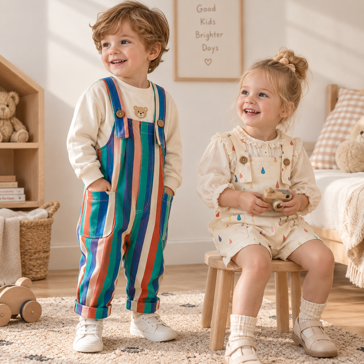 TinyStyle – Legesyge & behagelige – børneoveralls med print