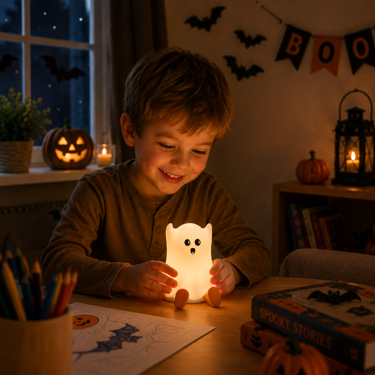 SpookyLamp – Sødt & stemningsfuldt – Halloween-natlampe