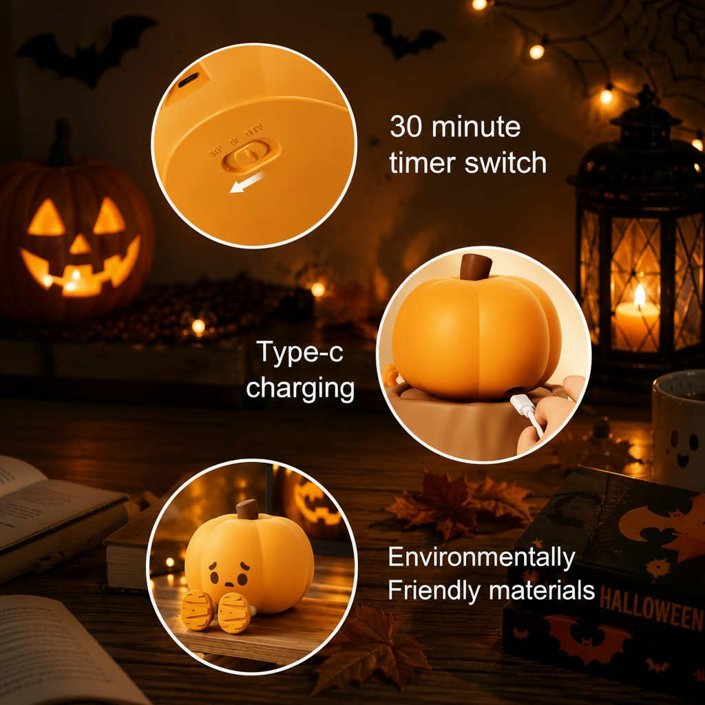 SpookyLamp – Sødt & stemningsfuldt – Halloween-natlampe