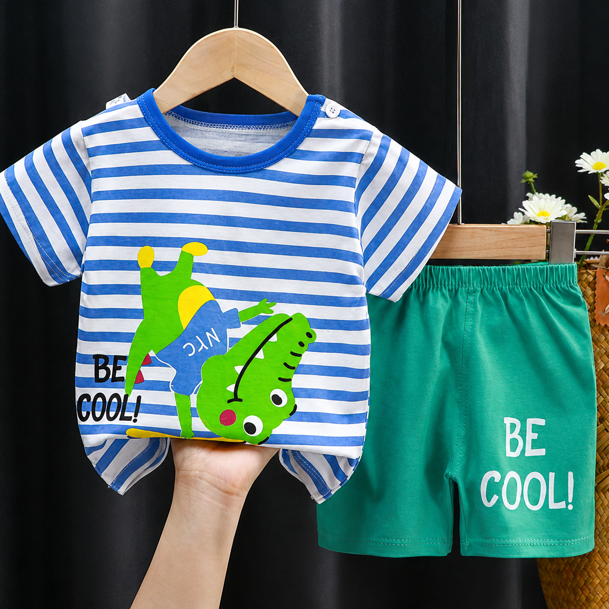 Mini Fashion™ - Løveprint - Sommersæt til drenge