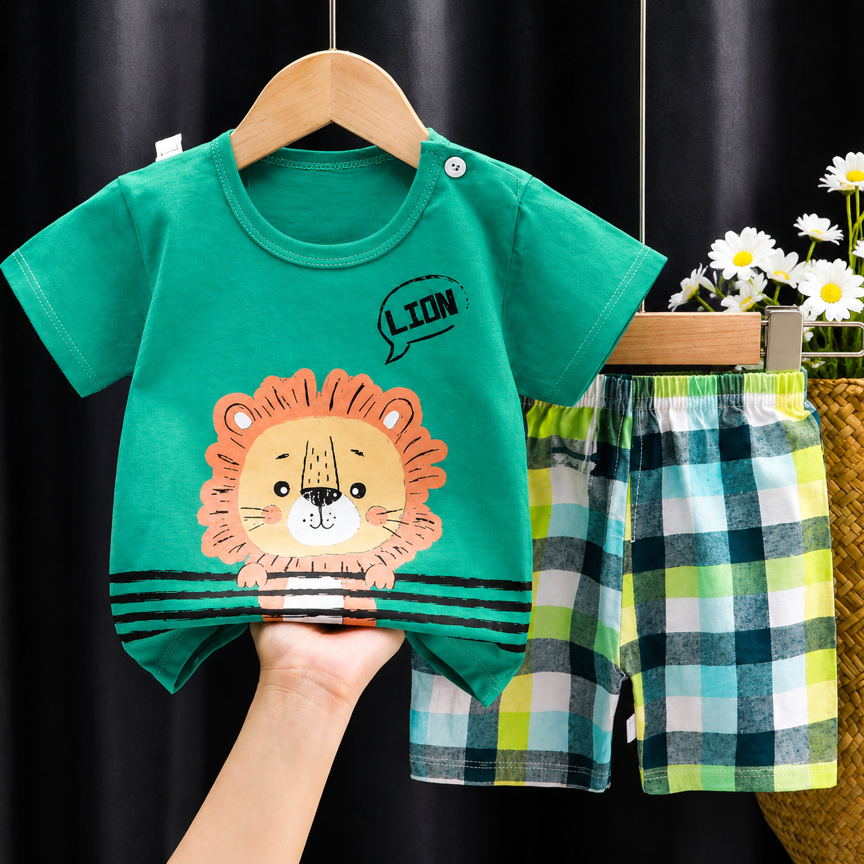 Mini Fashion™ - Løveprint - Sommersæt til drenge