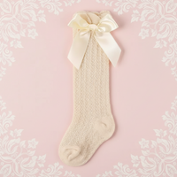 Thumbnail for LittleCharm – Bløde og stilfulde – knæstrømper til piger med sløjfe
