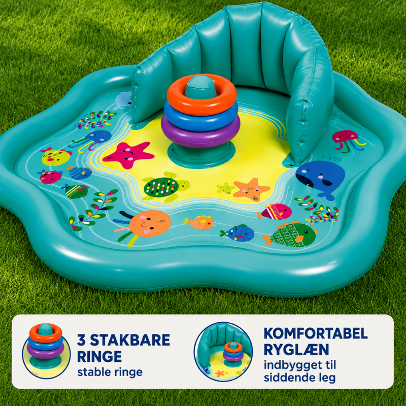 SplashPlay – Sikkert og sjovt – Babybassin med solsejl