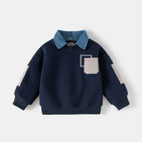 Thumbnail for CoolJunior – Varm og stilfuld – drengetrøje med denimkrave