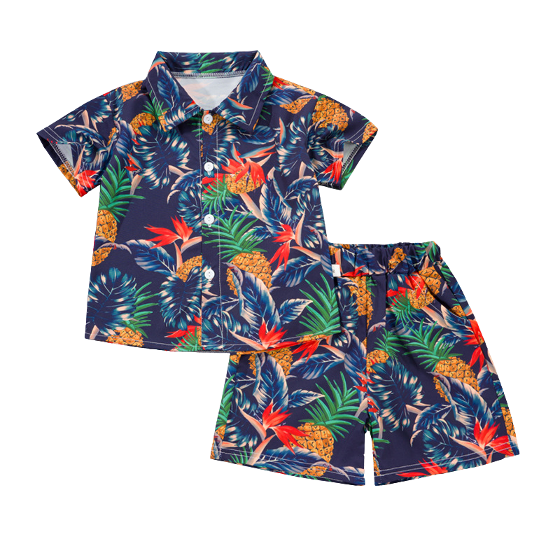 Mini Fashion™ - Frisk og munter - Blomstret drengesæt