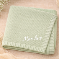 Thumbnail for Personalized Baby Blanket – Blødt & unikt – Personligt broderet tæppe i bomuld
