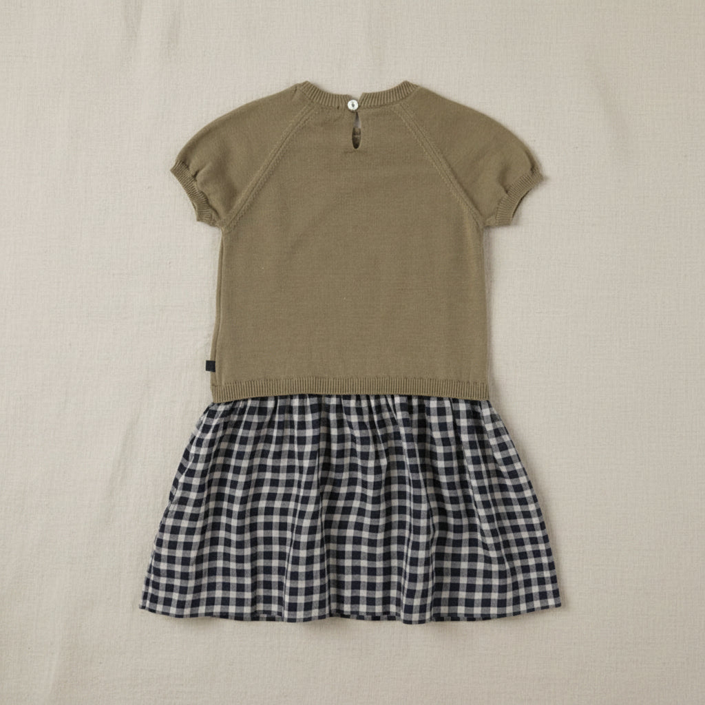 Plaid Patchwork Dress – Trendy & luftig – ternet kjole