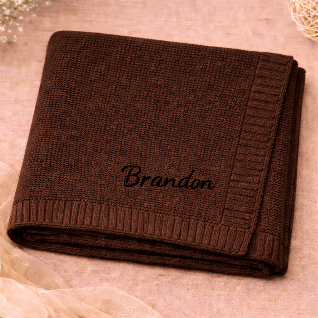 Personalized Baby Blanket – Blødt & unikt – Personligt broderet tæppe i bomuld