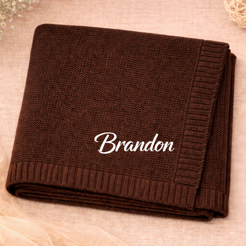 Personalized Baby Blanket – Blødt & unikt – Personligt broderet tæppe i bomuld