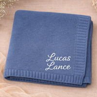 Thumbnail for Personalized Baby Blanket – Blødt & unikt – Personligt broderet tæppe i bomuld