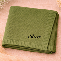 Thumbnail for Personalized Baby Blanket – Blødt & unikt – Personligt broderet tæppe i bomuld