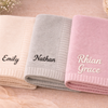 Personalized Baby Blanket – Blødt & unikt – Personligt broderet tæppe i bomuld