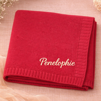 Thumbnail for Personalized Baby Blanket – Blødt & unikt – Personligt broderet tæppe i bomuld