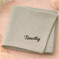 Thumbnail for Personalized Baby Blanket – Blødt & unikt – Personligt broderet tæppe i bomuld