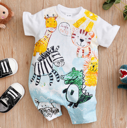 Mini Fashion™ - Komfort til hver eneste nat - Kortærmet pyjamasbodysuit
