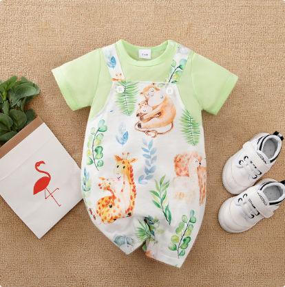 Mini Fashion™ - Komfort til hver eneste nat - Kortærmet pyjamasbodysuit