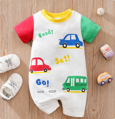 Mini Fashion™ - Komfort til hver eneste nat - Kortærmet pyjamasbodysuit