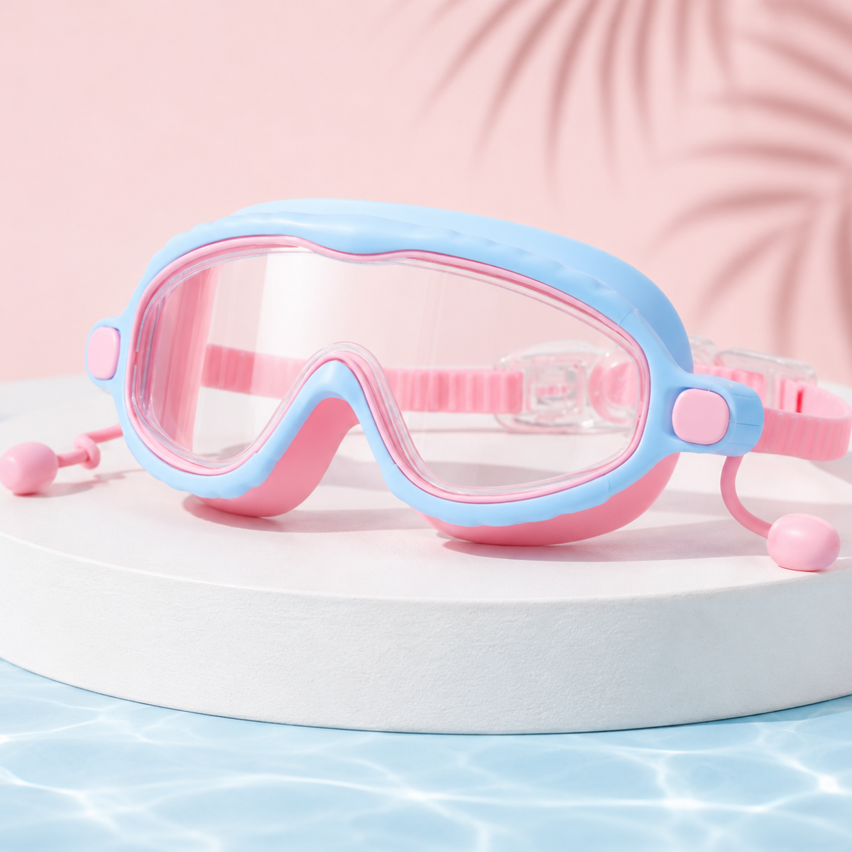 AquaVision – Justerbar antidug- og UV-beskyttelse – Svømmebriller i silikone med ørepropper