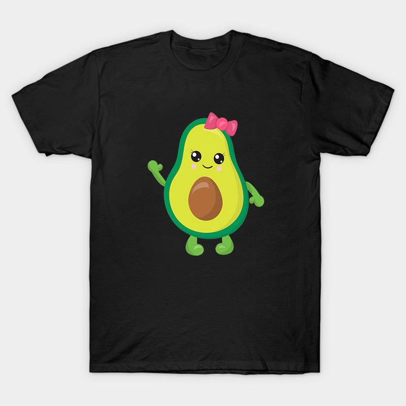 Mini Fashion™ - Match Med Familien - Avocado T-shirts Sort