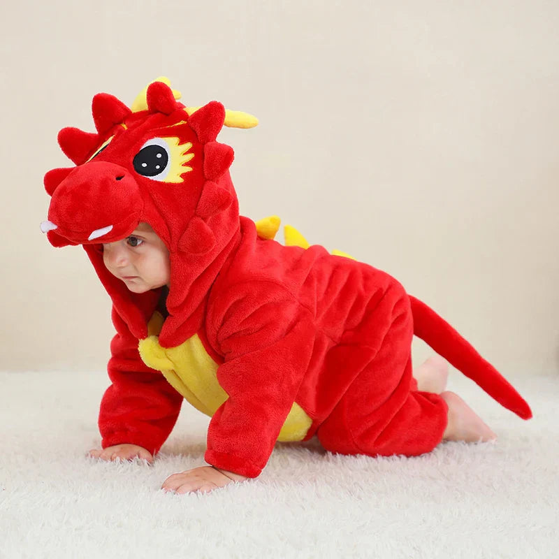 Mini Fashion - Bæredygtig og vaskbar - Dyre-romper-onesie (0-24 måneder)
