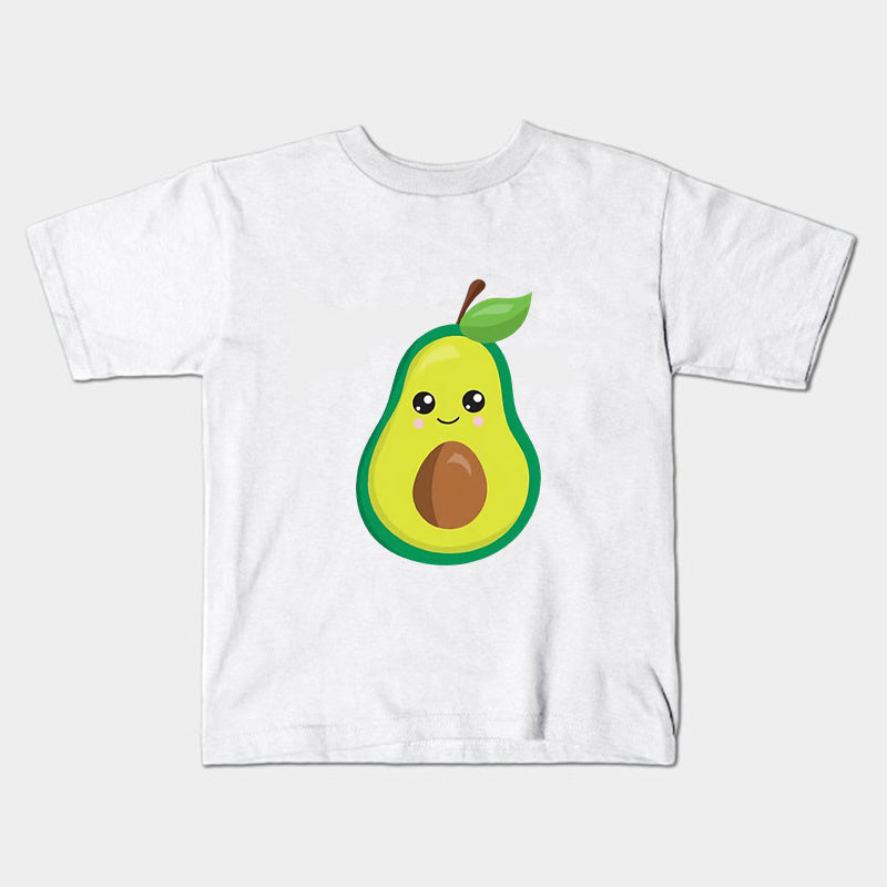 Mini Fashion™ - Match Med Familien -  Avocado T-shirts Hvid