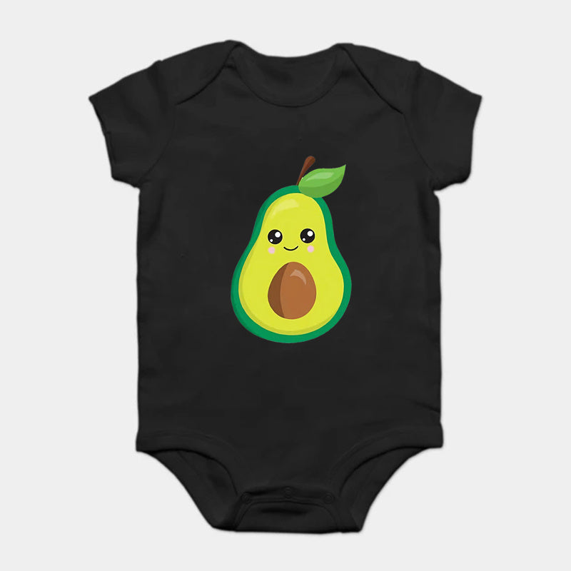 Mini Fashion™ - Match Med Familien - Avocado T-shirts Sort