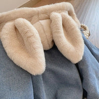 Thumbnail for Girls Bunny Denim Coat – Varm & behagelig – Børnejakke