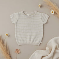 Thumbnail for Bella Knit Top & Skirt – Let og luftigt – Strikket sommersæt til børn