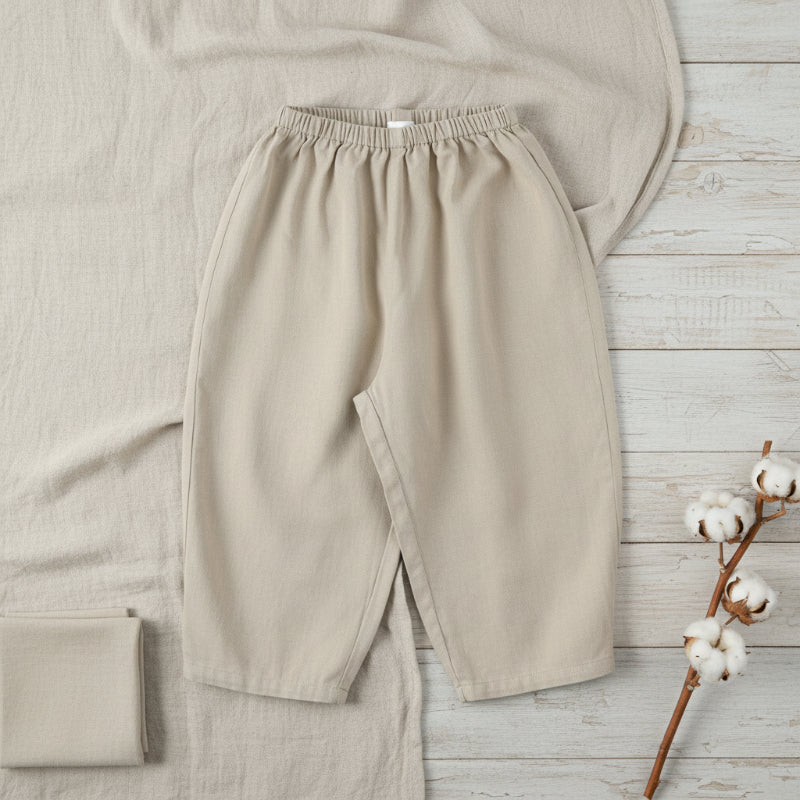 Plaid Cotton Pants – Luftig og åndbar – afslappede bukser i ballon-/harem-stil