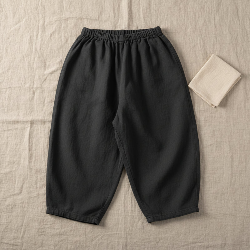 Plaid Cotton Pants – Luftig og åndbar – afslappede bukser i ballon-/harem-stil